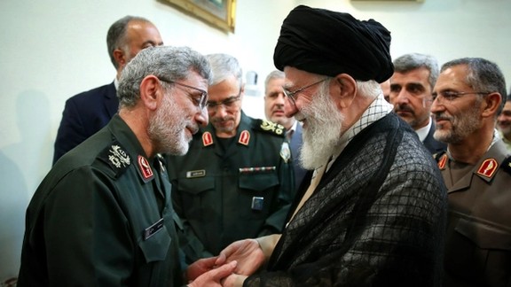 Iran's Supreme Leader Ali Khamenei with newly appointed IRGC's Qods Force commader Esmail Ghaani (Qaani). January 2020