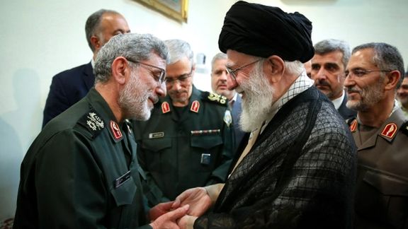 Khamenei greeting Ghaani in January 2020