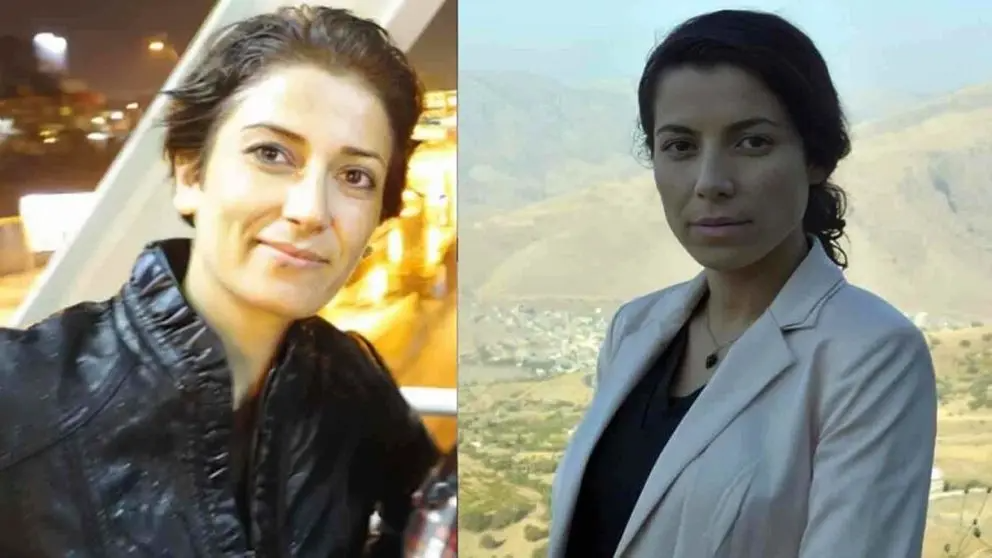 Political prisoners Varisheh Moradi (right) and Pakhshan Azizi (left)