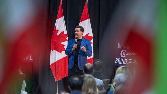 Pierre Poilievre, the leader of the Official Opposition of Canada, during a campaign event on August 28, 2023
