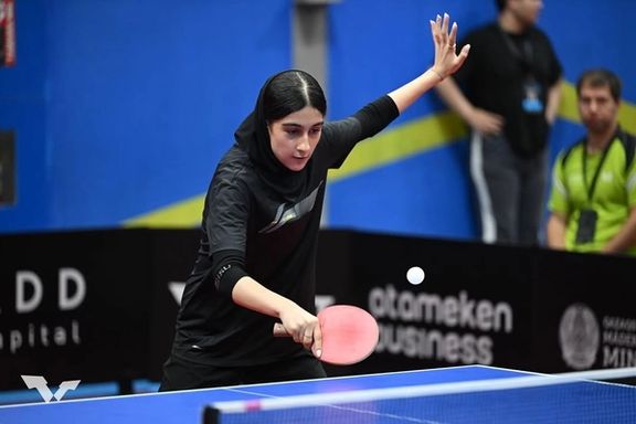 Baran Arjmand, a member Iran's table tennis national youth team