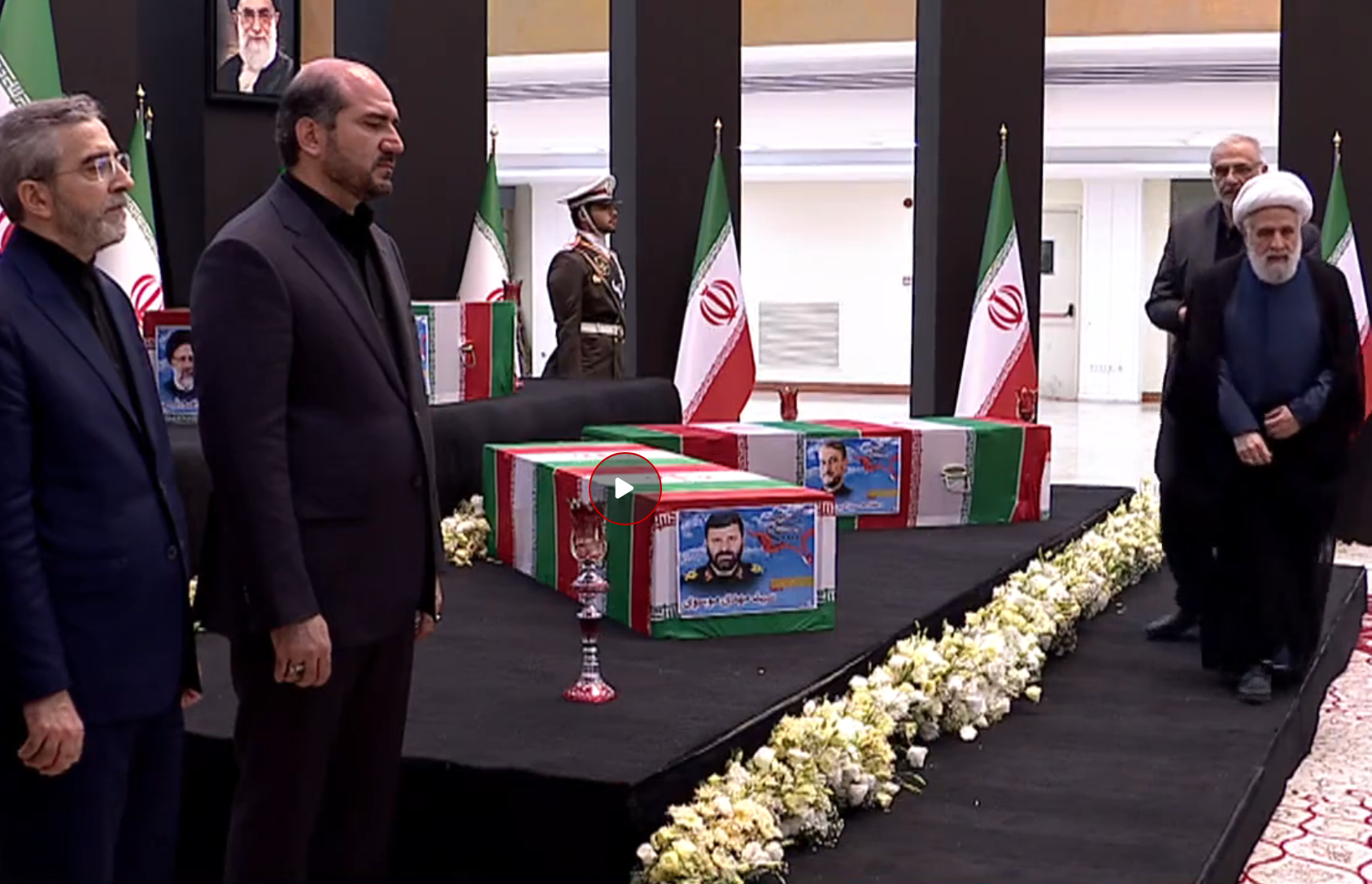 Deputy Secretary General of Hezbollah Naim Qassem present at ceremony honoring Raisi at Tehran