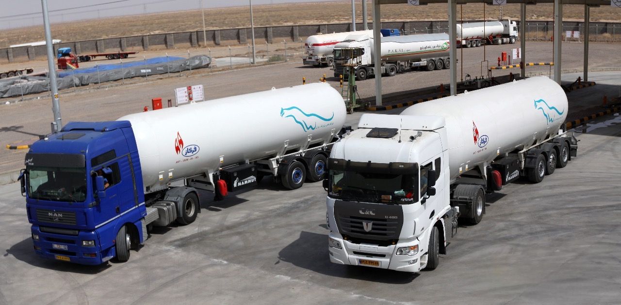 File photo: LPG tanker trucks at a Fergas International facility in Iran.