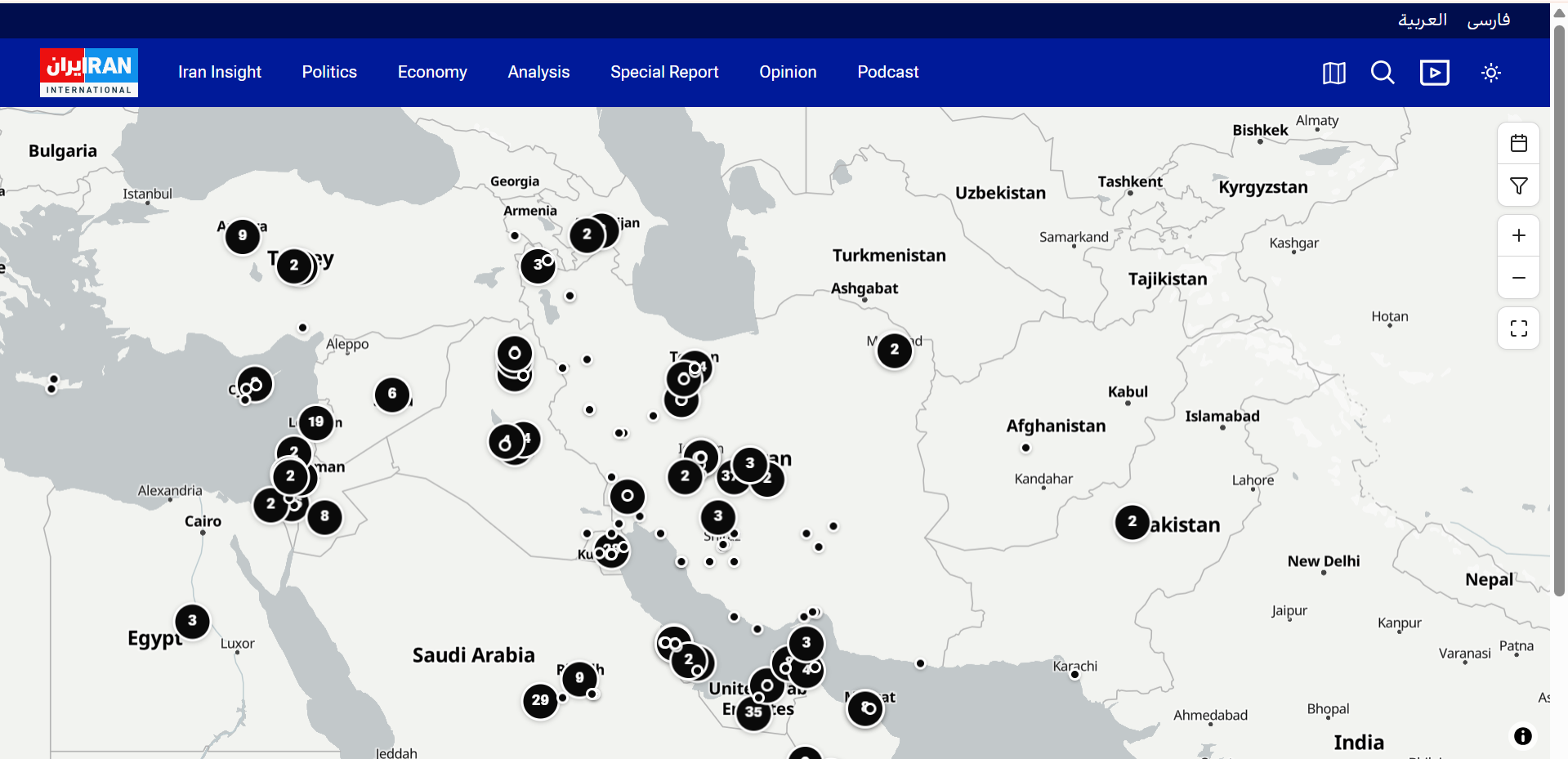 Iran International launches interactive map to track news by location