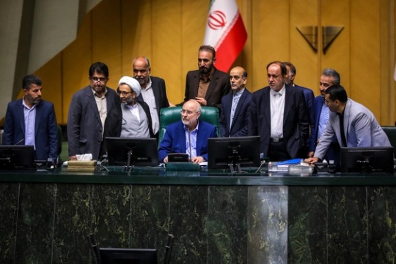 A session of the Iranian parliament on May 20, 2025