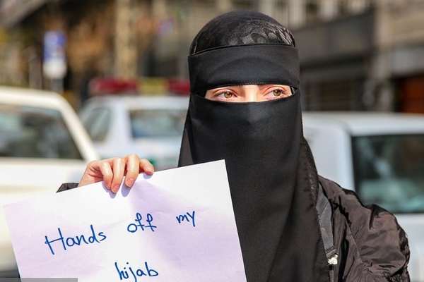 Iranians Stage Demo In Tehran To Protest Hijab Ban In India