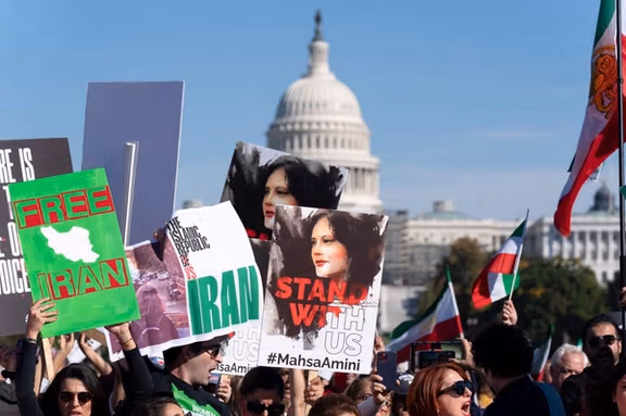 Iranian Americans rallying in Washington DC