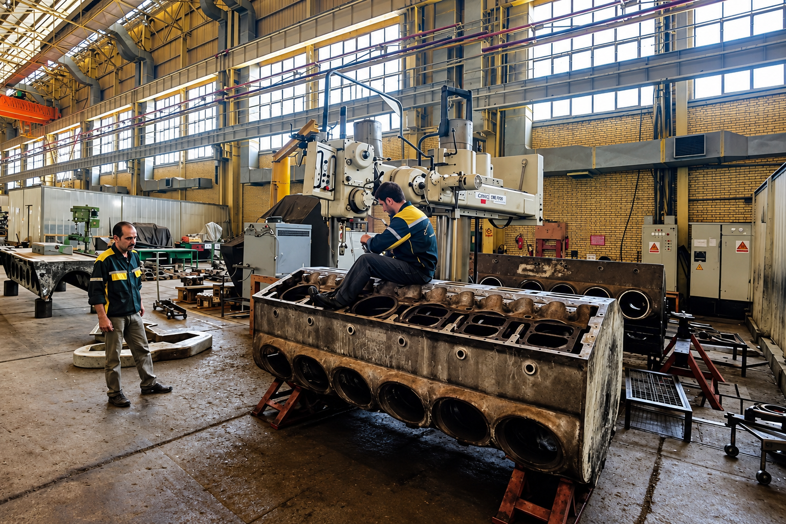 File photo of workers at an industrial facility in Iran.