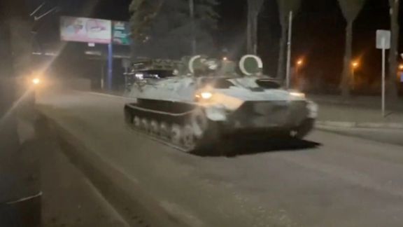 Russian tanks entering eastern Ukraine Monday night.