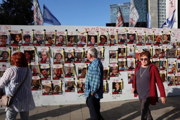 Posters of Israelis taken hostage on October 7