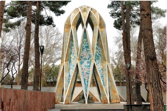 Persian poet and scholar Omar Khayyam's mausoleum in Neyshabur, Iran
