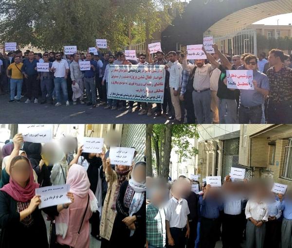 تجمعات احتجاجية للمتقاعدين بعدة مدن إيرانية.. ومسيرة لعمال البتروكيماويات في دهلران