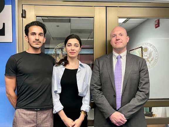 Acting US Iran envoy Abram Paley meeting with Gazelle and Shayan Shahrmahd on August 25, 2023