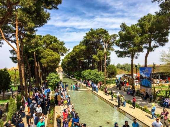 A file photo of Dowlatabad Garden in Yazd where the three Iranians were arrested