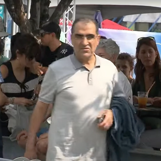 A screen grab from a video showing Hassan Ghazizadeh Hashemi in Montreal, in 2023