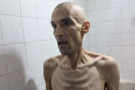 Farhad Meysami's photo from prison in hunger strike. January 2023