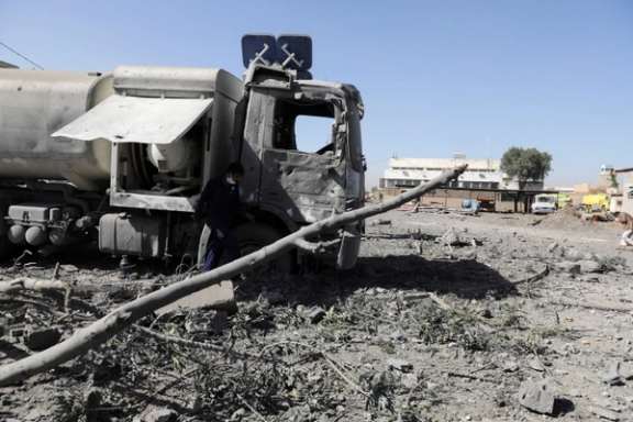 The aftermath of a Saudi-led attack on Sanaa airport. December 21, 2021
