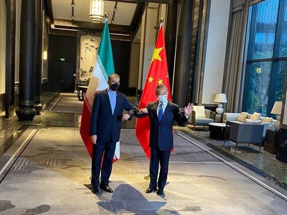 Hossein Amir-Abdollahian with China's foreign minister Wang Yi. January 14, 2022