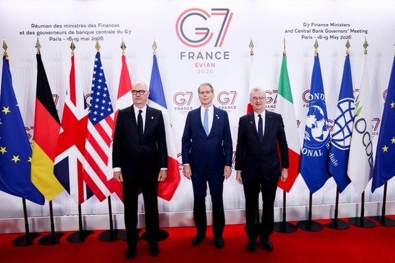 French Finance Minister Roland Lescure, US Treasury Secretary Scott Bessent, and Governor of Banque de France Francois Villeroy de Galhau pose for a photo ahead of a G7 finance ministers and central bank governors meeting in Paris on May 18, 2026.