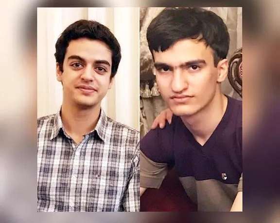 Ali Younesi (L) and Amir Hossein Moradi before their arrests in 2020