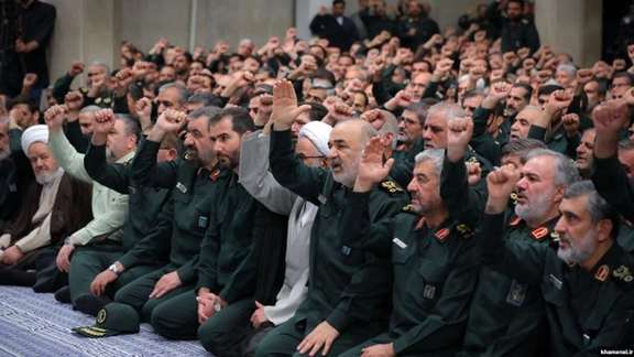 IRGC leaders seen in a meeting with Supreme Leader Ali Khamenei.