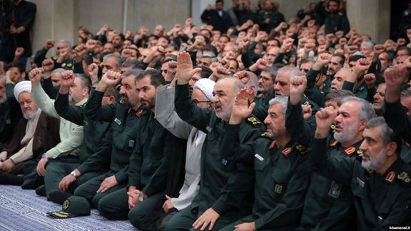 IRGC commanders at a speech by Supreme Leader Ali Khamenei.