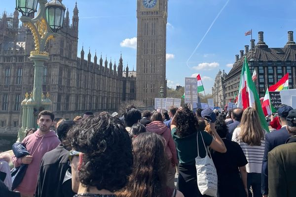 مظاهرات حاشدة للإيرانيين في لندن للمطالبة بتصنيف الحرس الثوري منظمة إرهابية