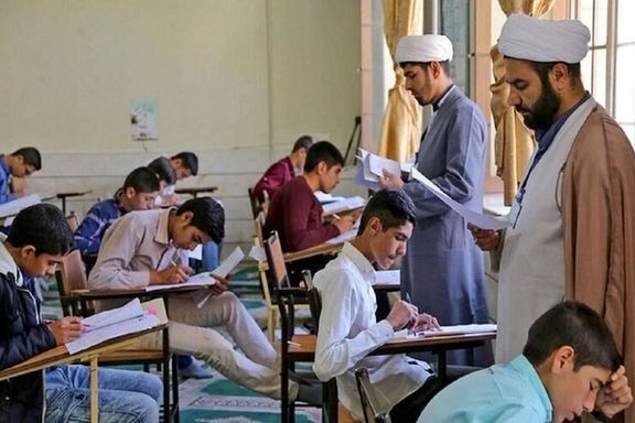Clerics at a classroom in Iran