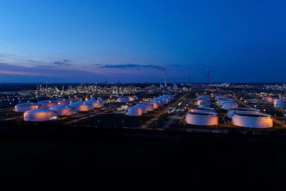 Oil storage containers and facilities of the TotalEnergies refinery in Leuna, Germany.