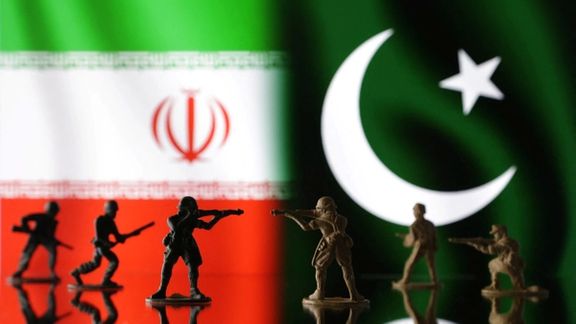 Miniature soldiers are seen in front of Iranian and Pakistani flags in this illustration taken, January 18, 2024.