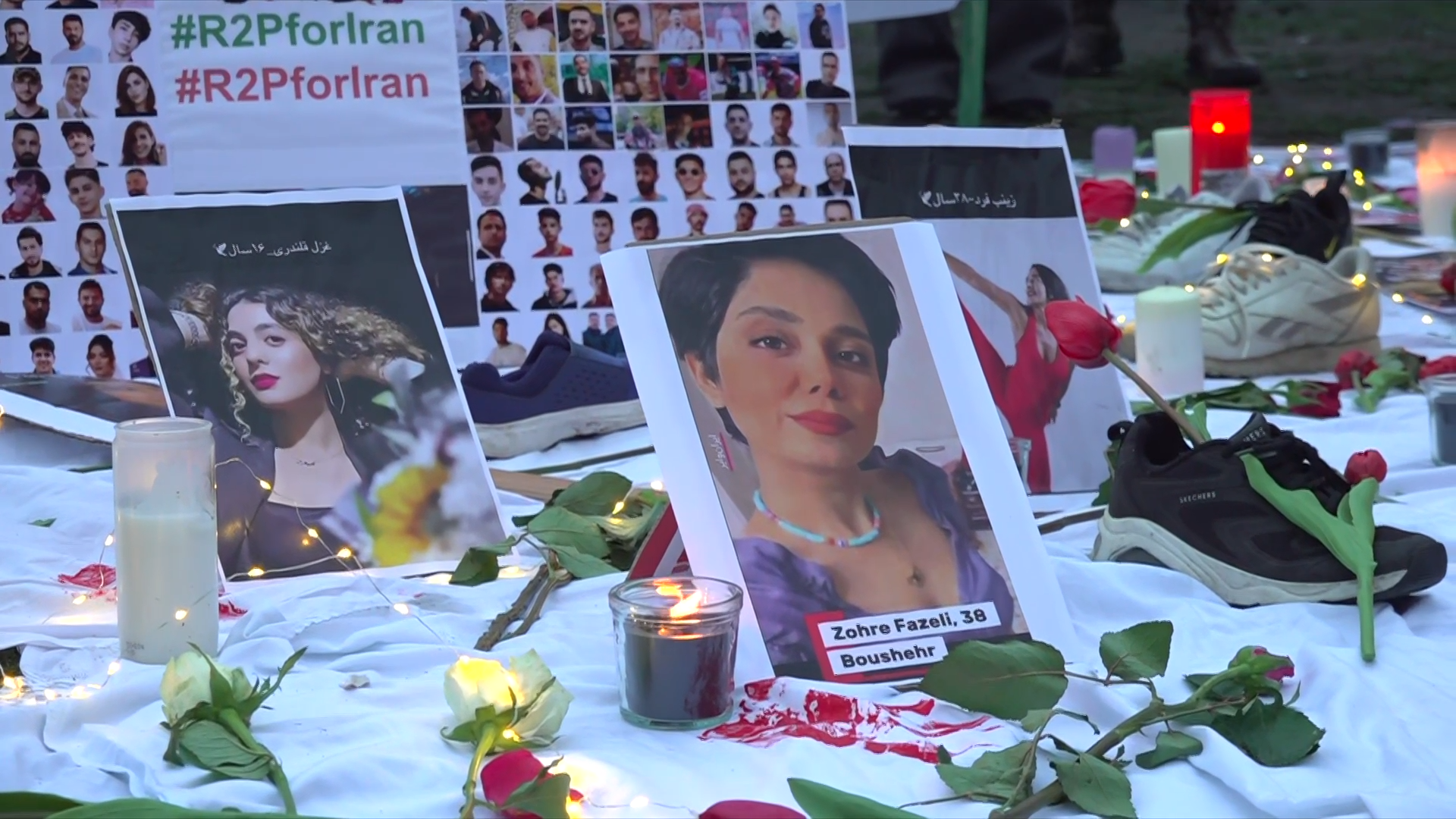 مراسم یادبود قربانیان انقلاب ملی ایرانیان مقابل پارلمان اروپا