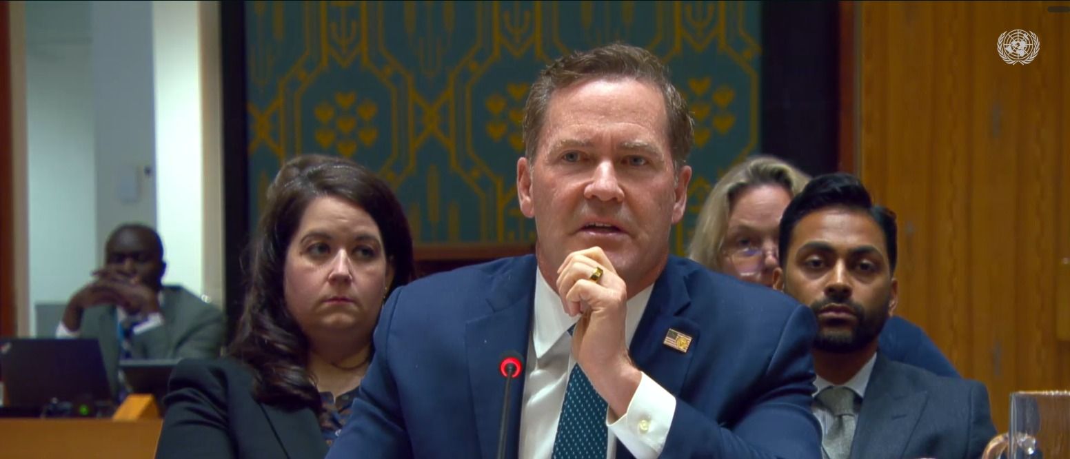 US Ambassador to the United Nations Mike Waltz addresses the UN Security Council during a meeting on Iran's nuclear program in New York on October 27, 2026.