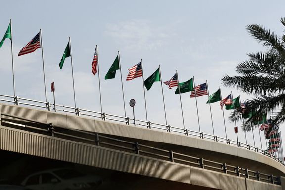 United States' and Saudi Arabia's flags are seen on Mecca Road as part of celebrations to welcome United States President Donald Trump, in Riyadh, Saudi Arabia, May 19, 2017.