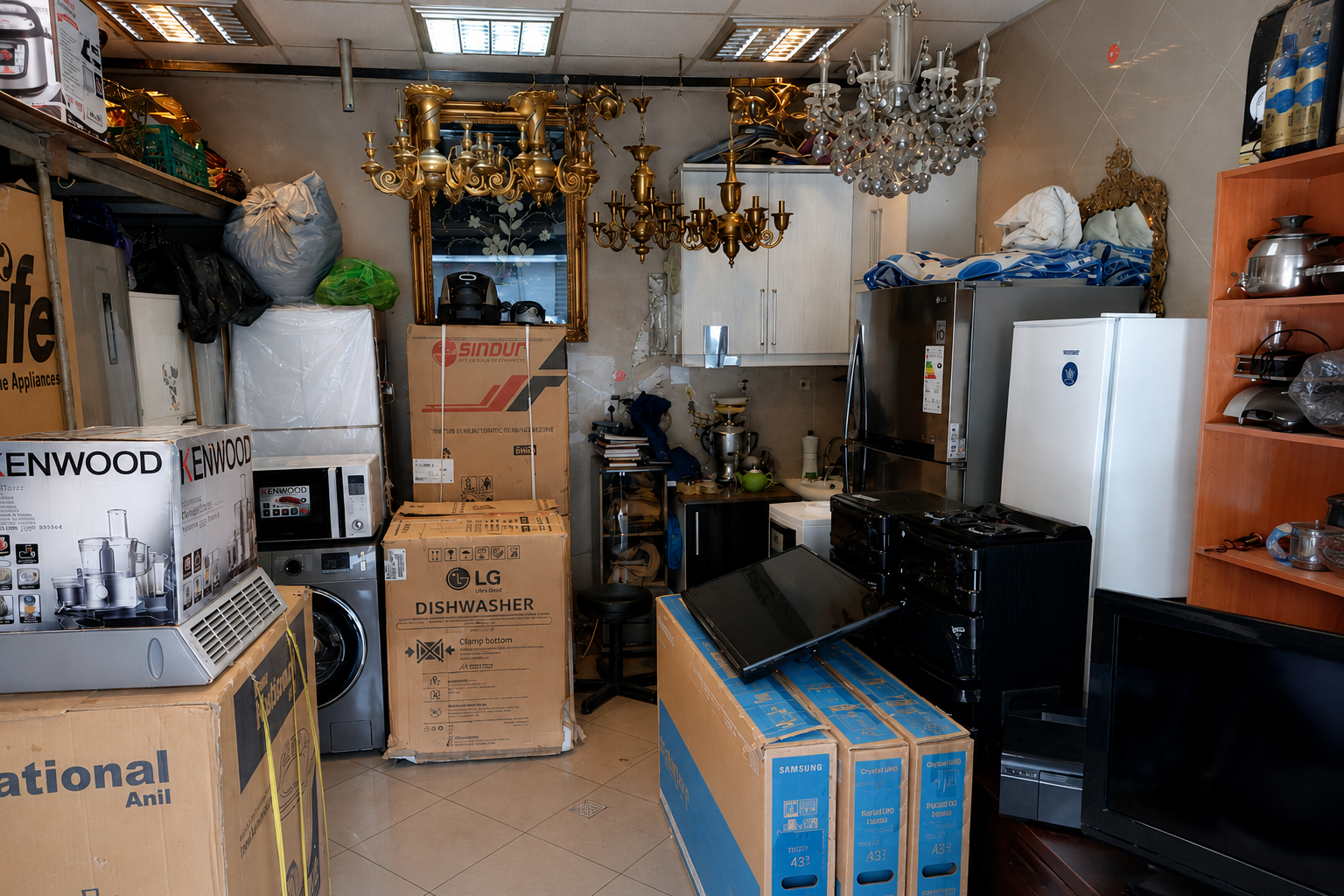 File photo of second-hand household appliances displayed for sale in Iran.