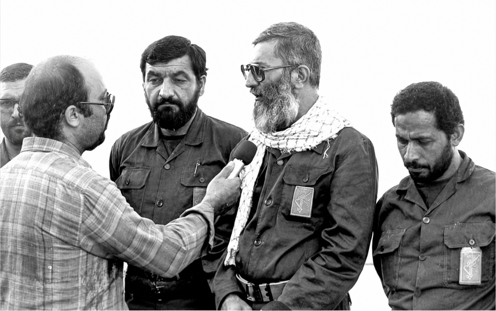 Mohsen Rezaei (second from left) alongside Ali Khamenei (center) during the Iran-Iraq War. 