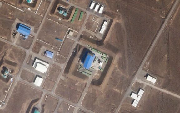 This satellite photo from Planet Labs PBC shows a large building at the Revolutionary Guard’s Shahroud Space Center in Semnan province, Iran, March 19, 2024.