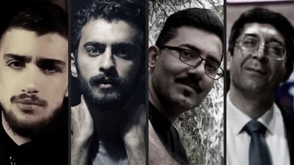 Four citizens arrested in November awaiting execution. From L-R, Mohammad Mehdi Karami, Hossein Mohammadi, Reza Aria and Hamid Hassan-Gharanlu