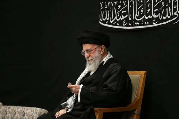 Iran's Supreme Leader Ali Khamenei attends a mourning ceremony in Tehran on July 5, 2025