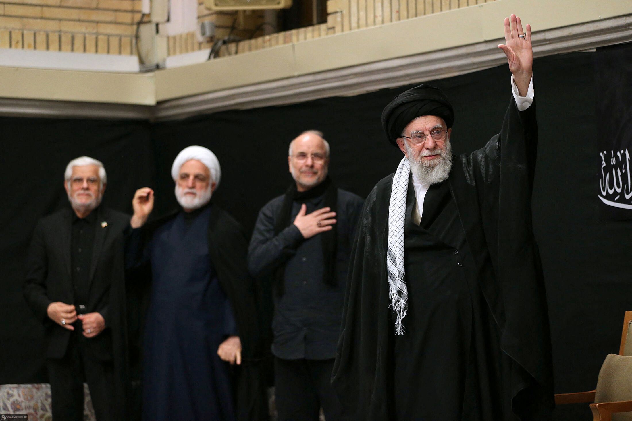 Iran's Supreme Leader Ali Khamenei attends a mourning ceremony in Tehran on July 5, 2025