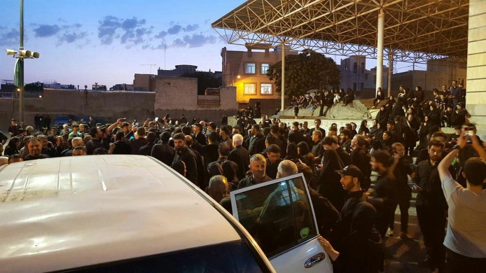 A photo released by Dolat Bahar of former Iranian president Mahmoud Ahmadinejad during a trip to Zanjan for the Muharram mourning, 15 July 2024.