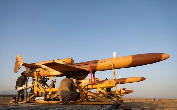 Iranian drones during military drills in August 2022