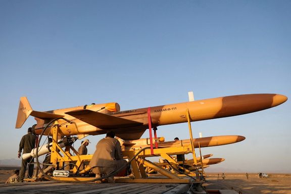 Iranian drones during military drills in August 2022