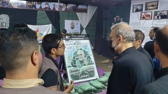 حضور لاریجانی در نمایشگاه نیروهای حشد شعبی در عراق