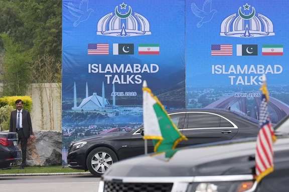 A Pakistani official stands during the arrival of the US Vice President JD Vance for talks with Iranian officials in Islamabad, Pakistan, Saturday, April 11, 2026.