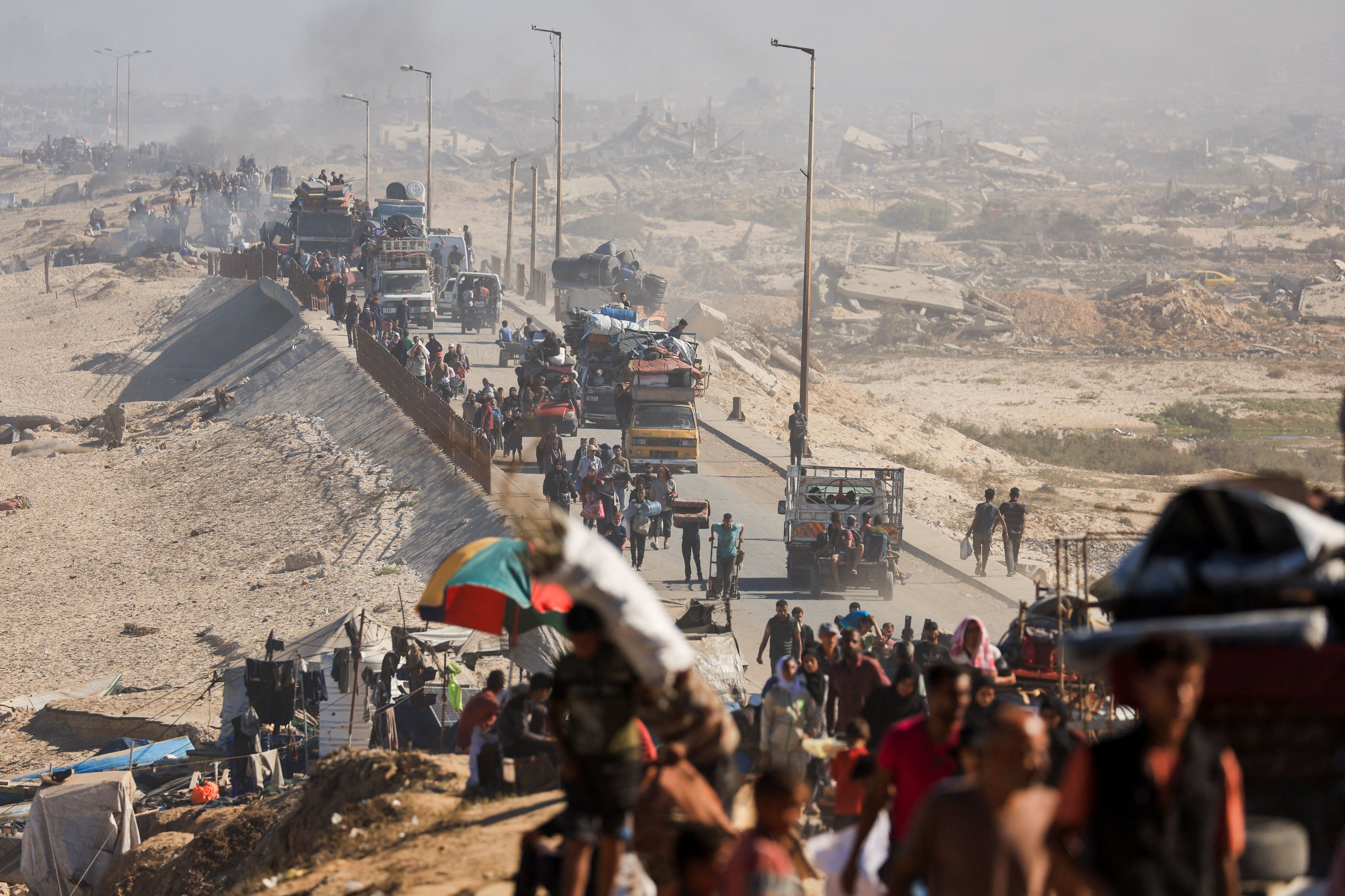 ارتش اسرائیل: بیش از ۵۵۰ هزار فلسطینی به جنوب نوار غزه منتقل شده‌اند