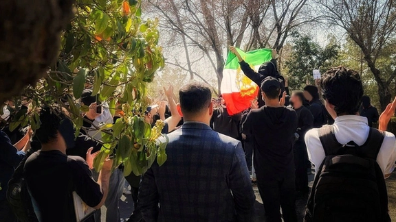 A scene of Iranian student protests on February 23, 2026