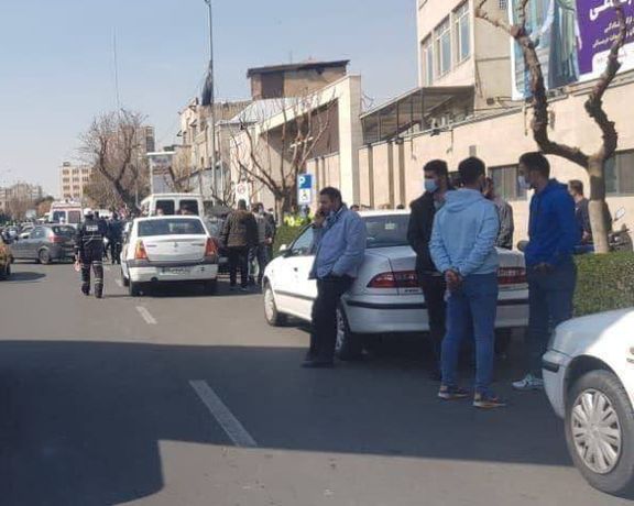 A social media photo showing a protest gathering from a distance.