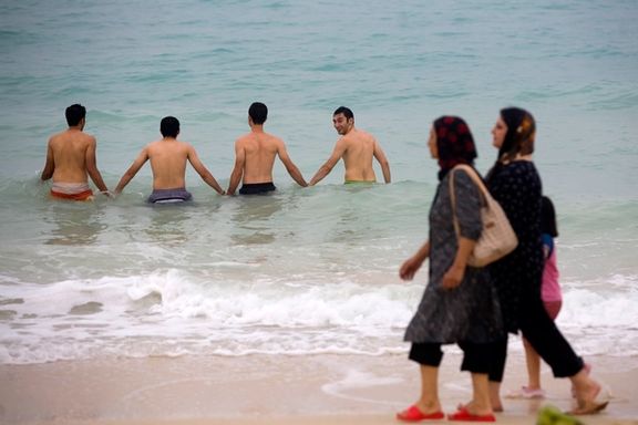 Women in Iran have to appear fully clothed even at beaches. Kish Island