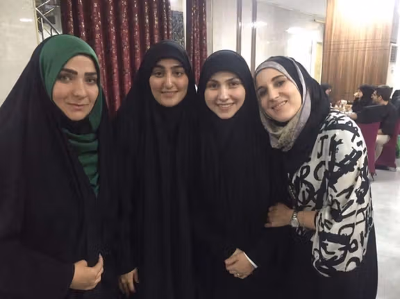 From right to left: Catherine Perez-Shakdam, Zaynab Mughniyeh, and Zaynab Soleimani (General’s Soleimani’s daughter)- Karbala, Iraq 2017