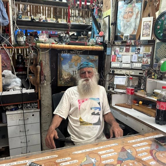 Amnon Sadeh at his shop in Bat Yam, June 15, 2025